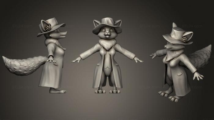 Figurines simple (Wild west fox, STKPR_1566) 3D models for cnc